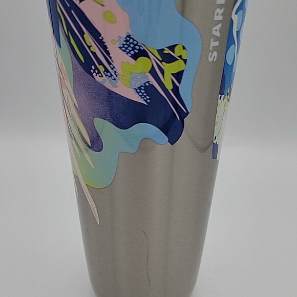Starbucks 24 oz Cold Tumbler Stainless Double Wall Sip or Straw Lid SPRING Print - Picture 13 of 15